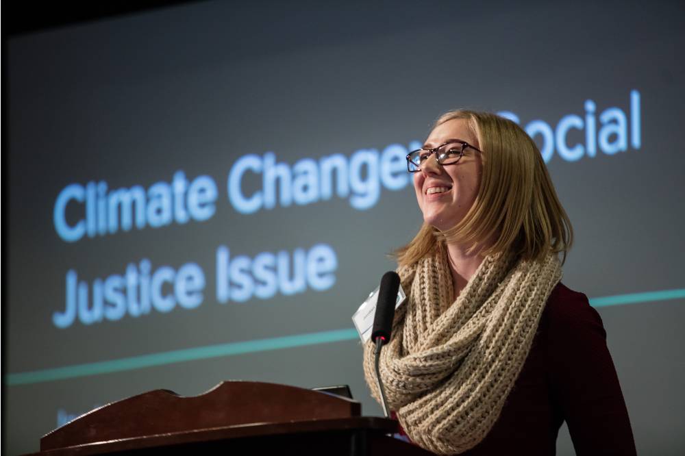 Jordan Chrispell, West Michigan Clean Energy Organizer for the Sierra Club's Michigan Chapter, speaks about climates change and social justice.
